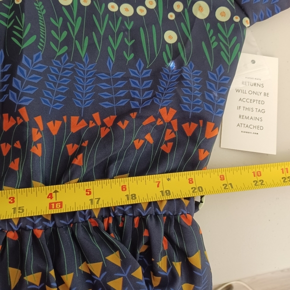 NWT Eloquii Floral Long-sleeved D-Ring Adjustable Keyhole Choker Midi Dress - Picture 9 of 16